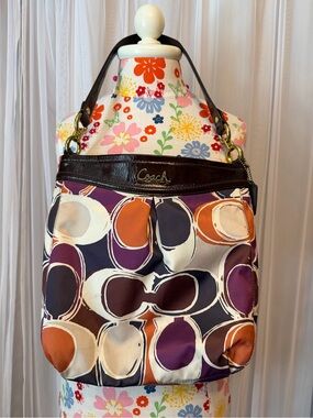 Coach Ashley Hand Drawn Scarf Print Hippie Shoulder Bag